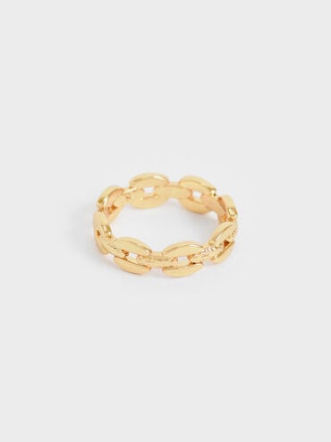 串鍊造型戒指, 金色, hi-res