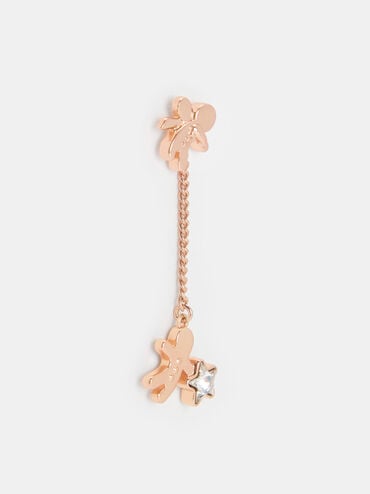 Pendientes colgantes de estrella de cristal con diseño de hada de jengibre Athalia, Oro rosa, hi-res