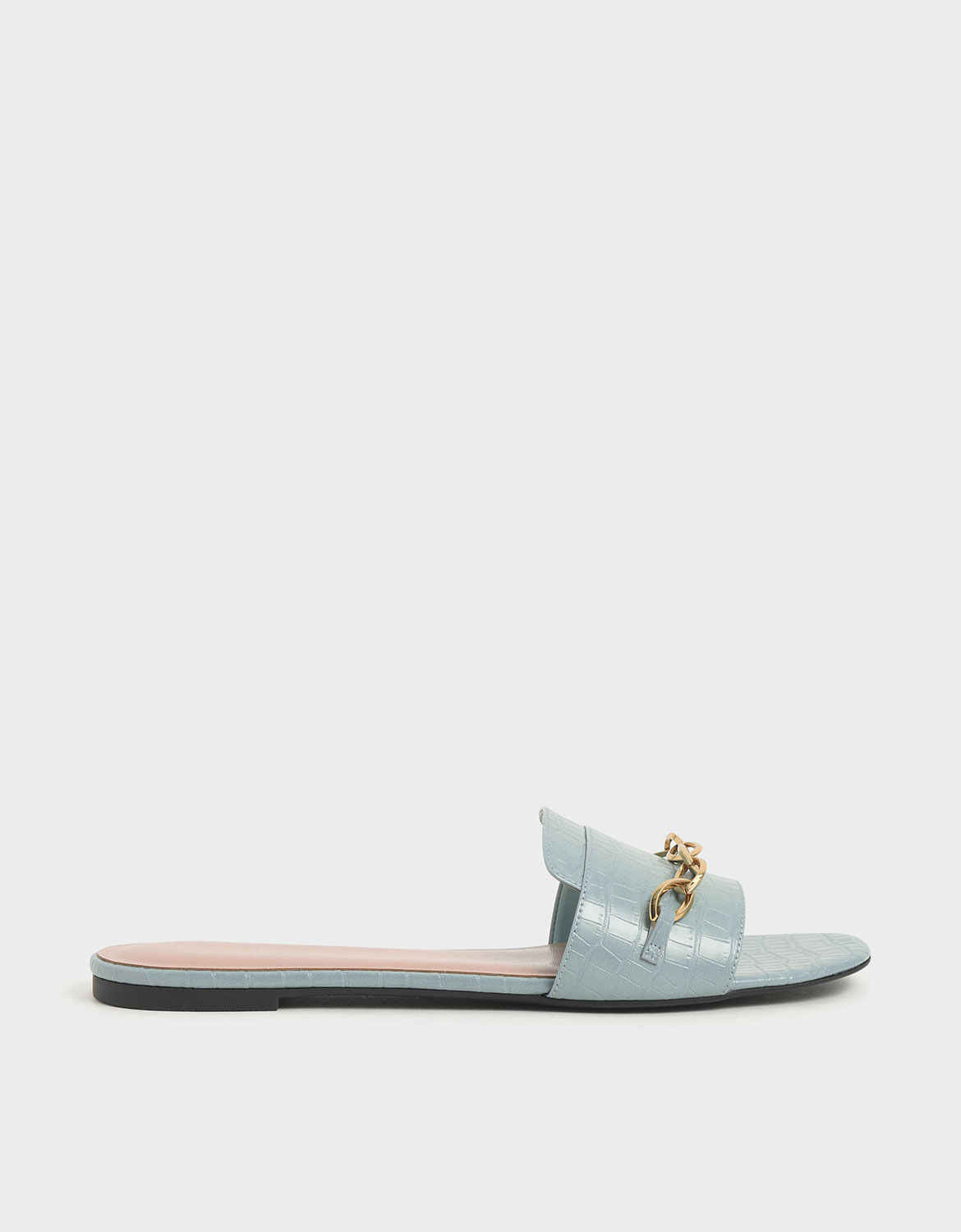 croc effect sandals