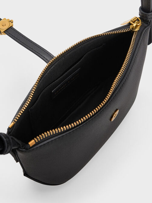 Trudy Belted Geometric Bag, Black, hi-res