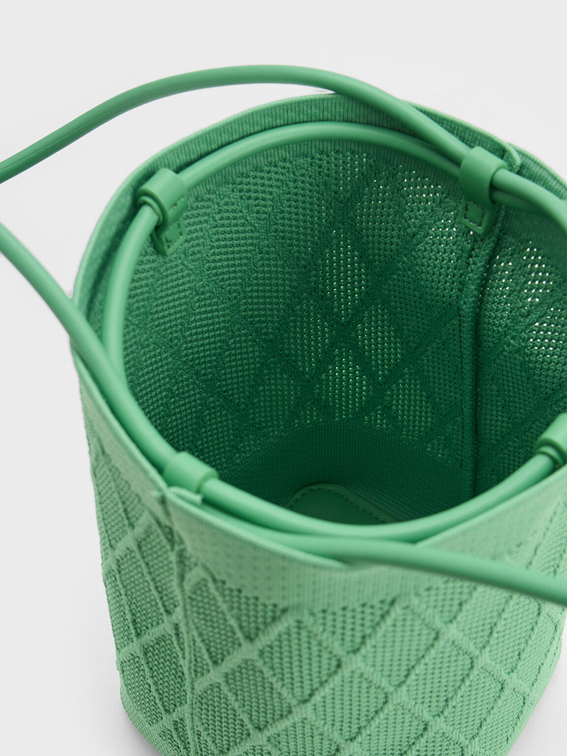 Genoa 菱格針織水桶包, 綠色, hi-res