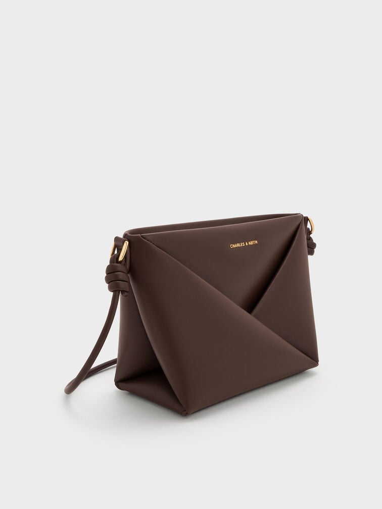 Bolsa transversal geométrica Midori, Castanho Expresso, hi-res