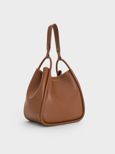 Bolso tote holgado tubular Lyla, Marrón chocolate, hi-res