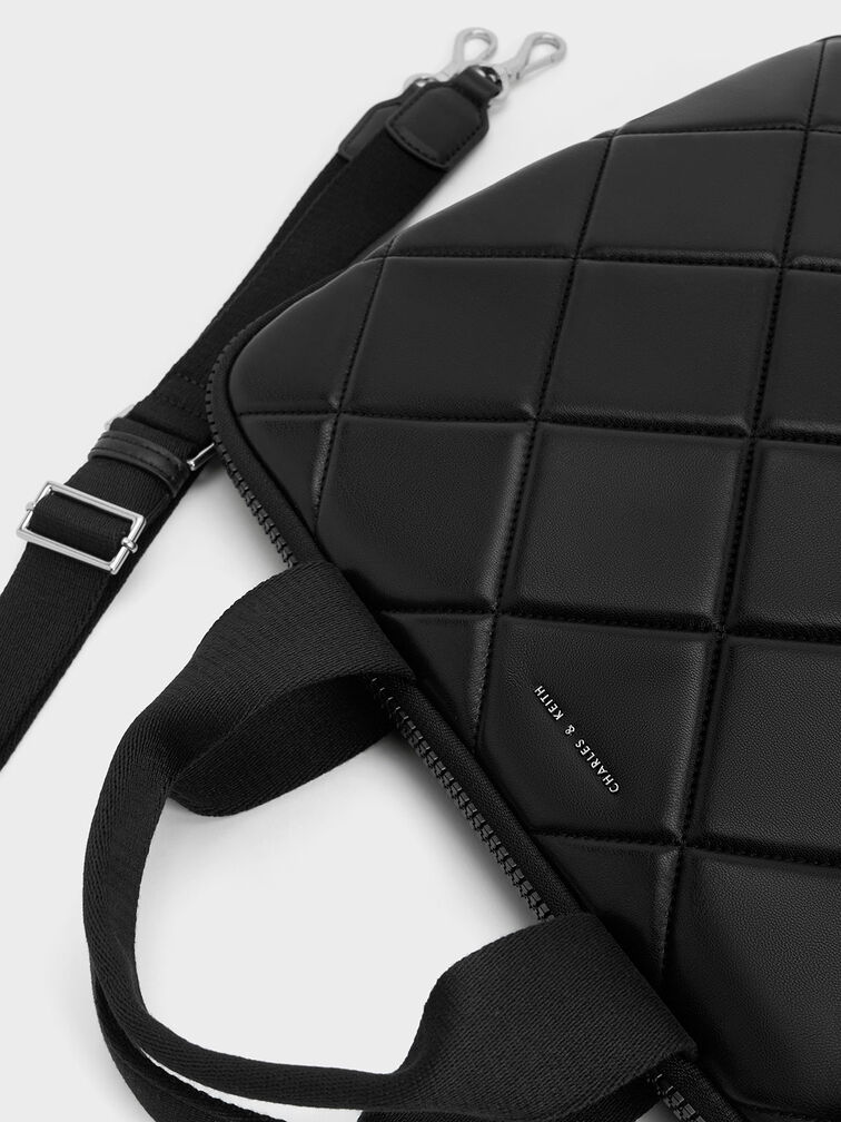 Aubrielle Quilted Laptop Bag, Noir, hi-res