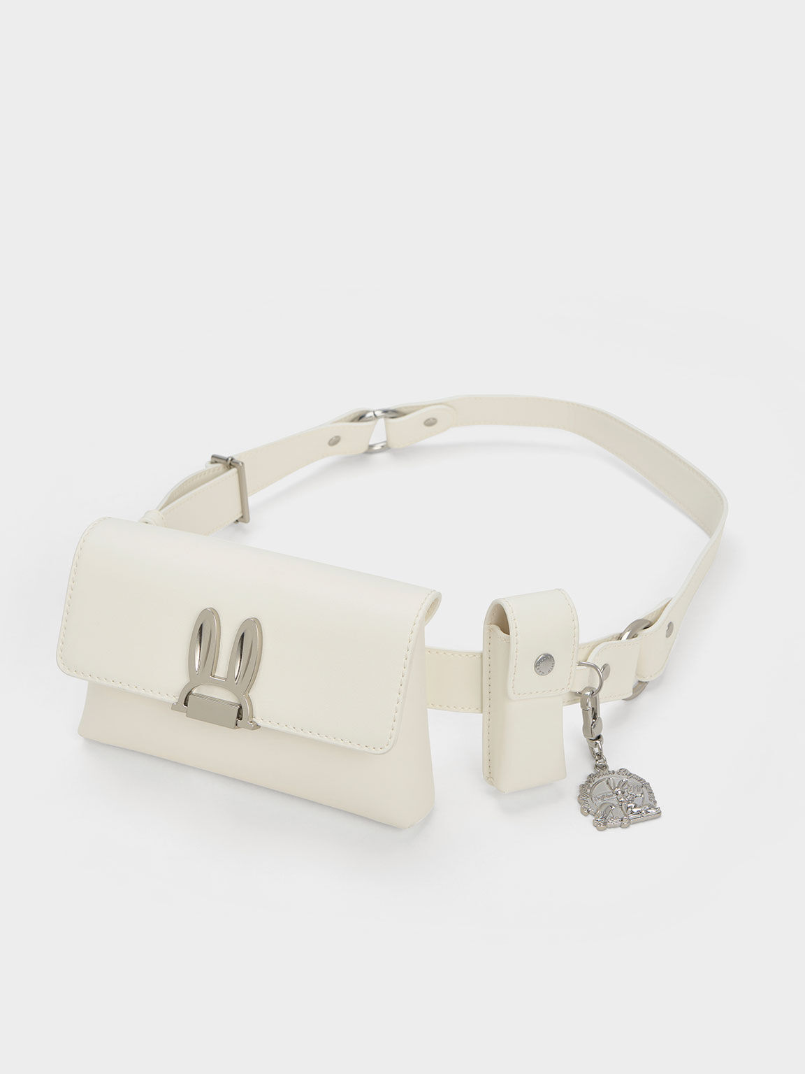 CHARLES ＆ KEITH 迪士尼優獸大都會系列：兔耳小腰包, 奶油色, hi-res