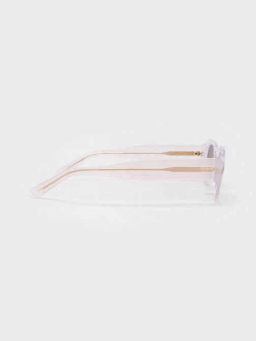 리사이클 아세테이트 앵귤러 선글라스, Transparent, hi-res