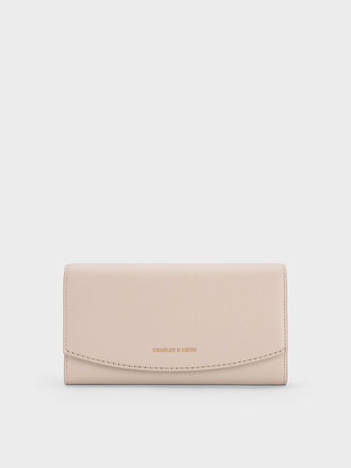 Briony Curved Flap Long Wallet, Oat, hi-res