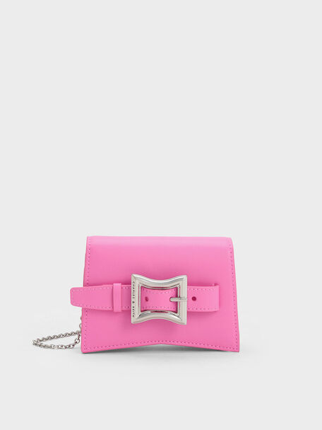 Xanthe Geometric Belted Wallet, Pink, hi-res