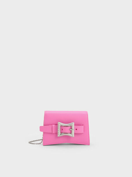 Xanthe Geometric Belted Wallet, Pink, hi-res