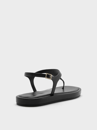 Sandales à bride arrière et boucle, Noir, hi-res