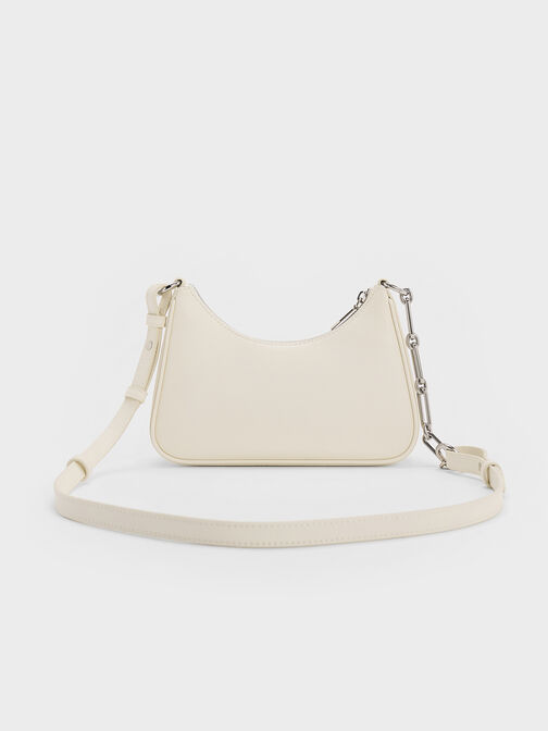 Lane Chain-Link Shoulder Bag, Cream, hi-res