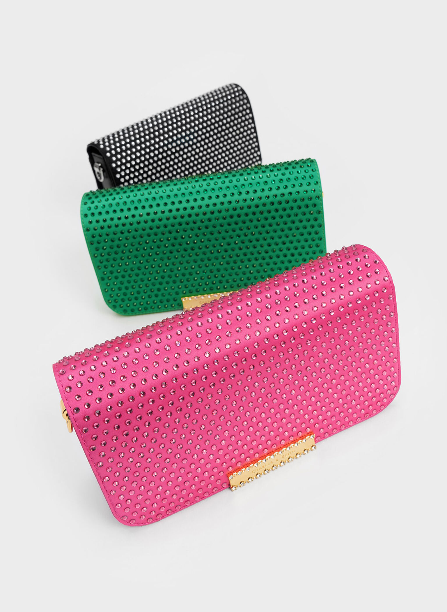 Fuchsia Embellished Chain Strap Bag CHARLES & KEITH MX