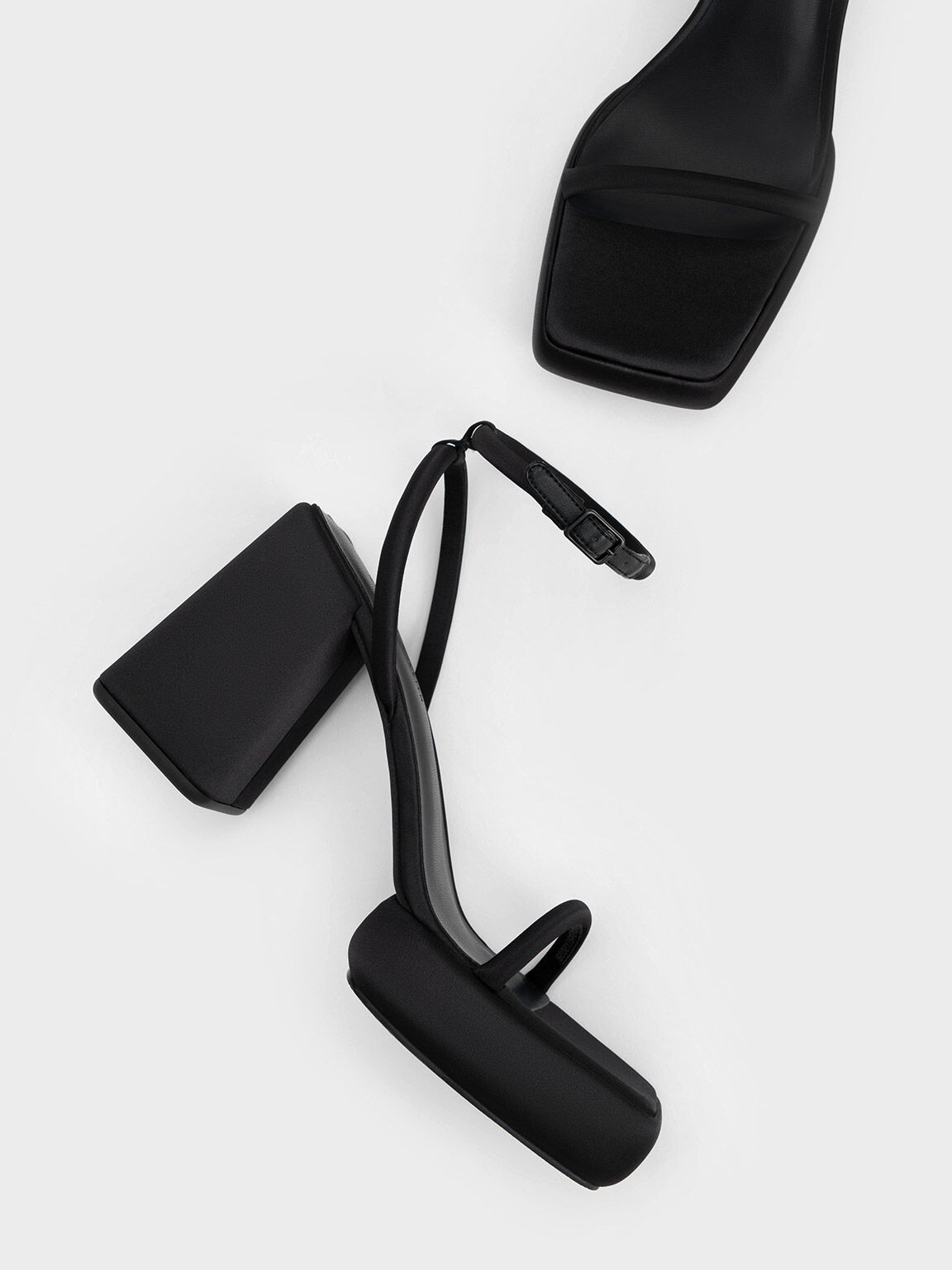 Lucile Satin Thigh-High Boots, Black Textured, hi-res