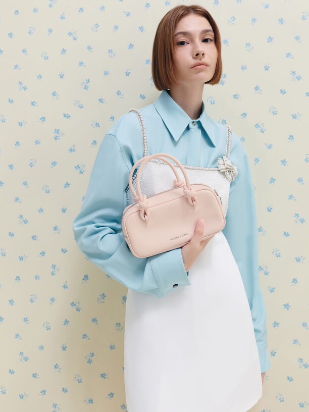 Sammie Knotted-Handle Boxy Bag, Soft Pink, hi-res