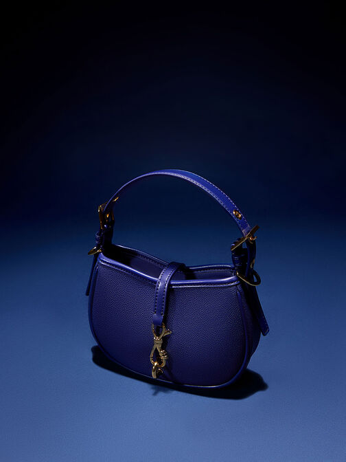 Thessaly Metallic Accent Bag, Navy, hi-res