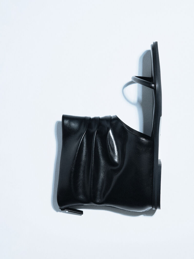 Joplin Ruched Boot Sandals, Black, hi-res