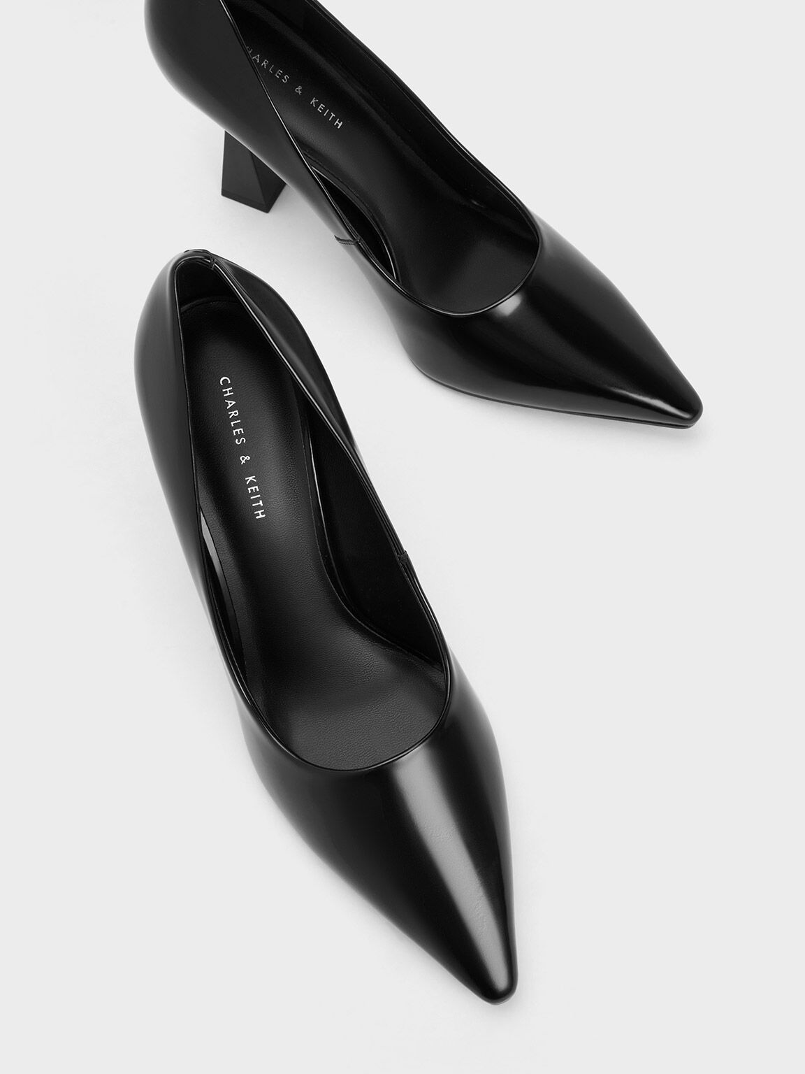 Charles and keith black heels online