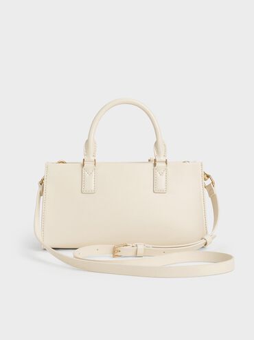 Mini bolso tote Kerry, Crema, hi-res