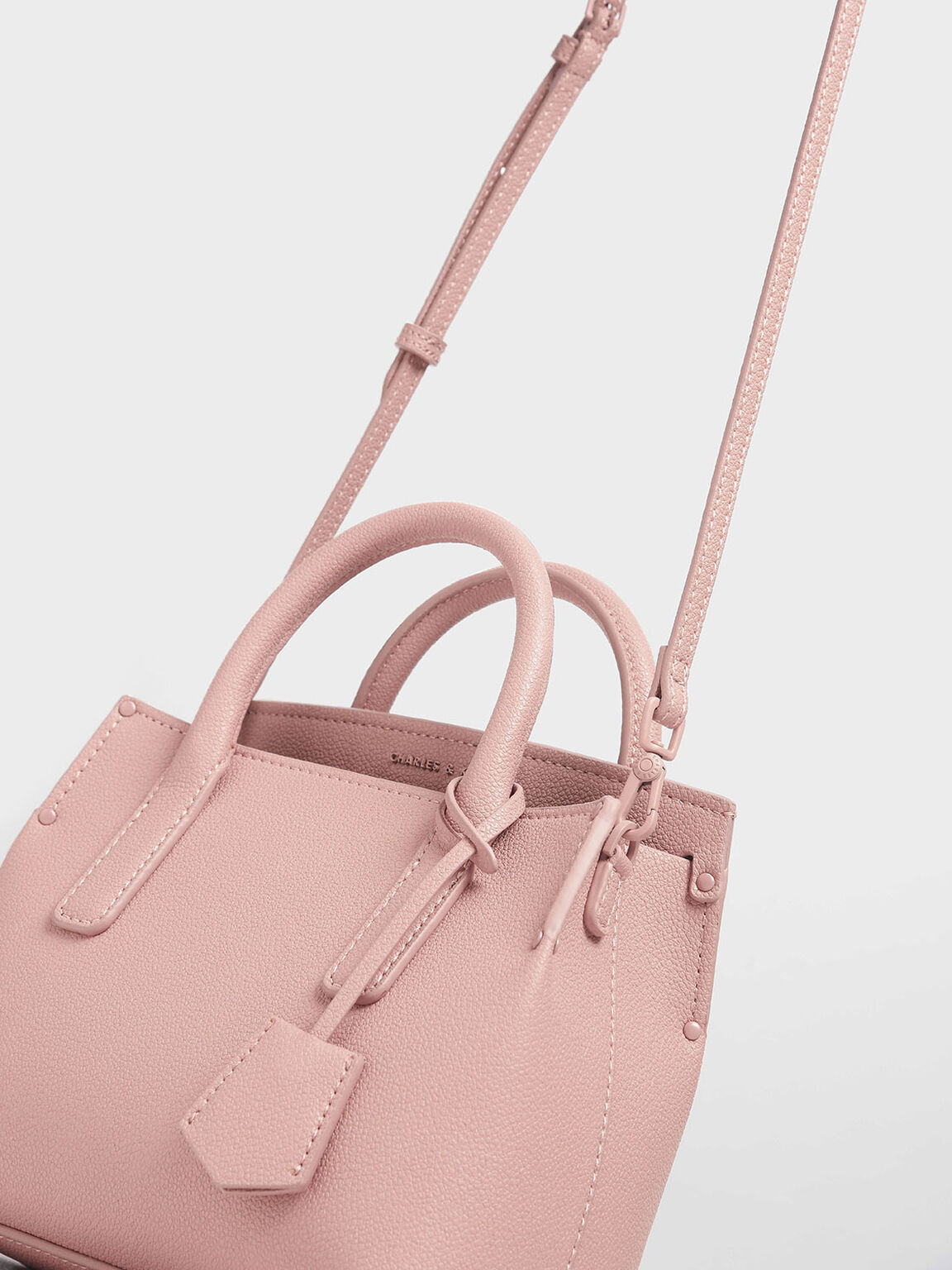Pink Tuck In Flap Structured Bag