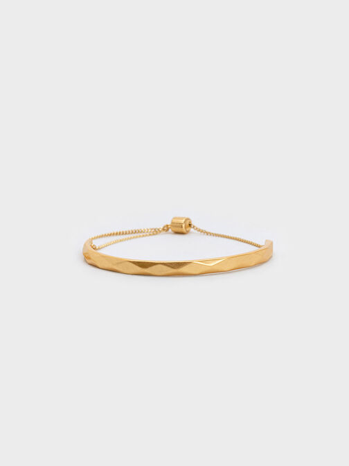 Geometric Cuff Bracelet, Brush Gold, hi-res