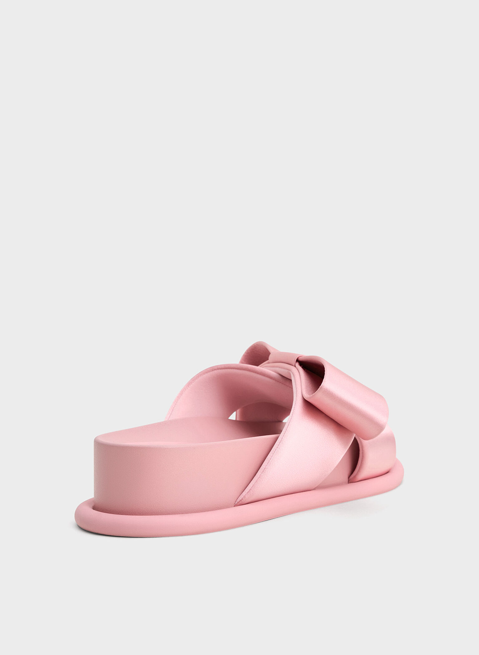 Sandalias planas con lazo de satén, Rosa, hi-res