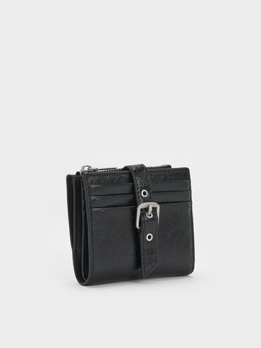 Blaise Grommet-Belt Top-Zip Small Wallet, Noir, hi-res
