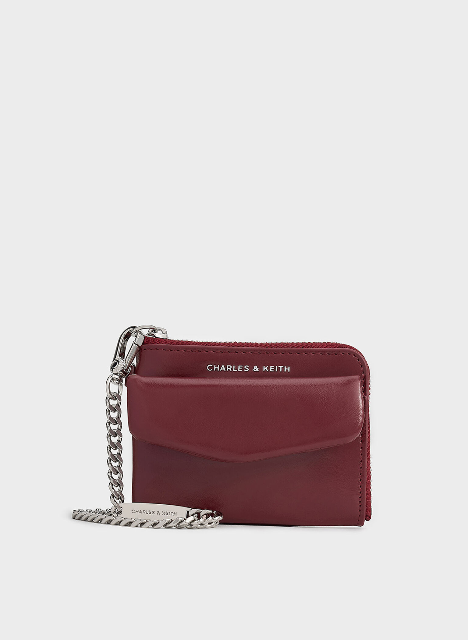 Rachel Front-Pocket Zip-Around Card Holder, Burgundy, hi-res