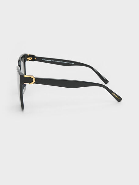 Gabine Oversized Butterfly Sunglasses, Black, hi-res