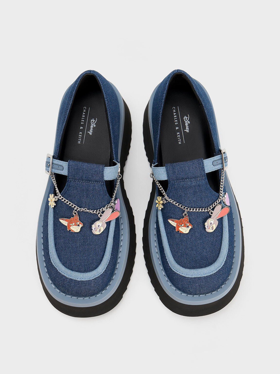 Judy Hopps Chain-Strap Denim Mary Janes, Blue, hi-res