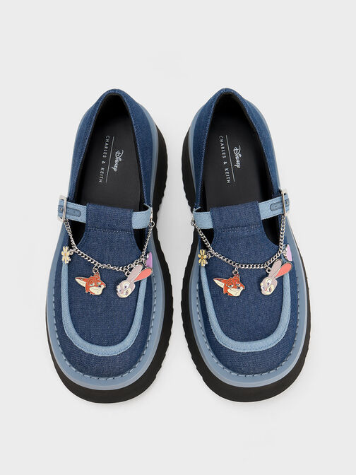 Judy Hopps Chain-Strap Denim Mary Janes, Blue, hi-res