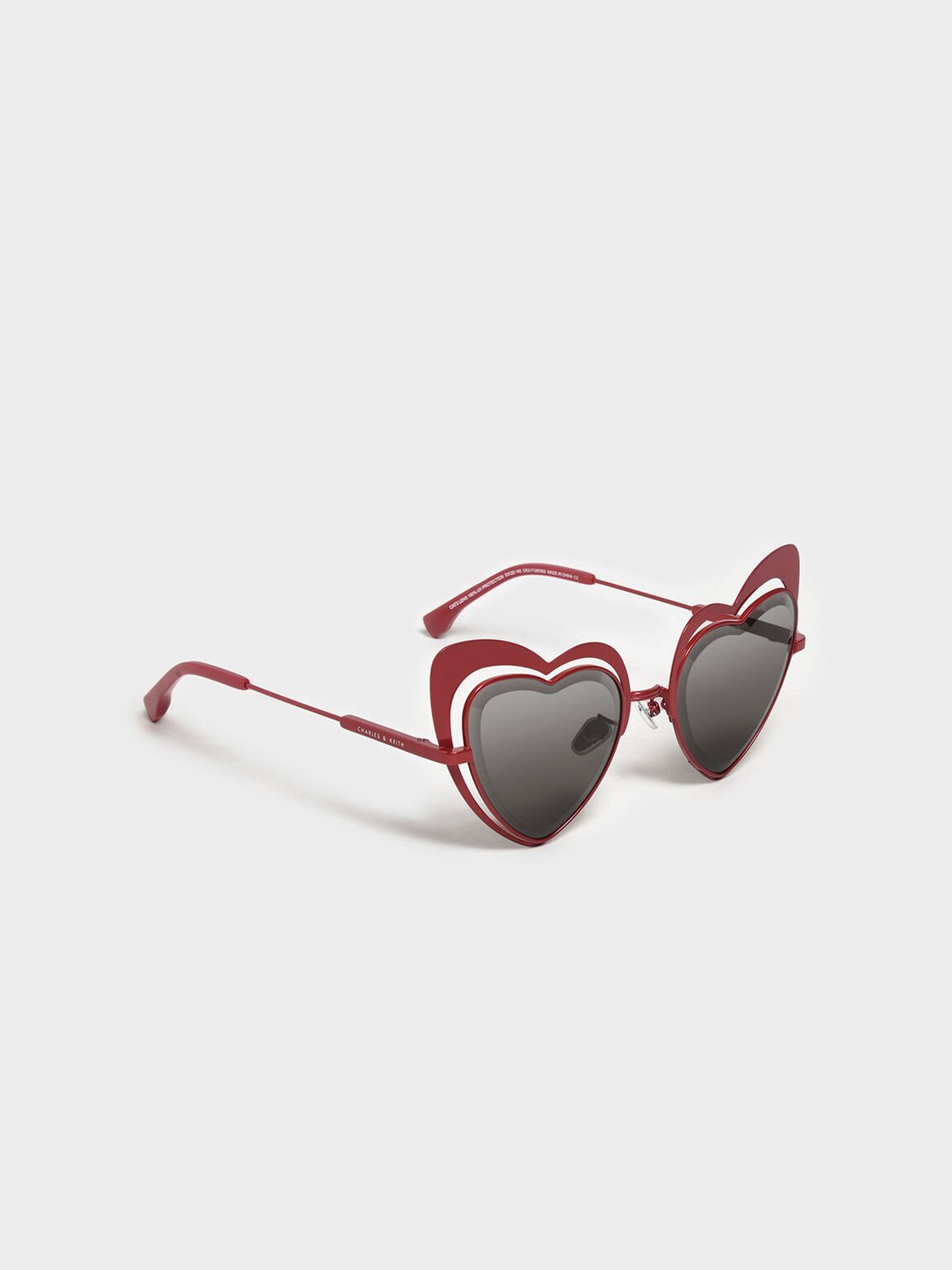 Heart-Shaped Sunglasses, Red, hi-res