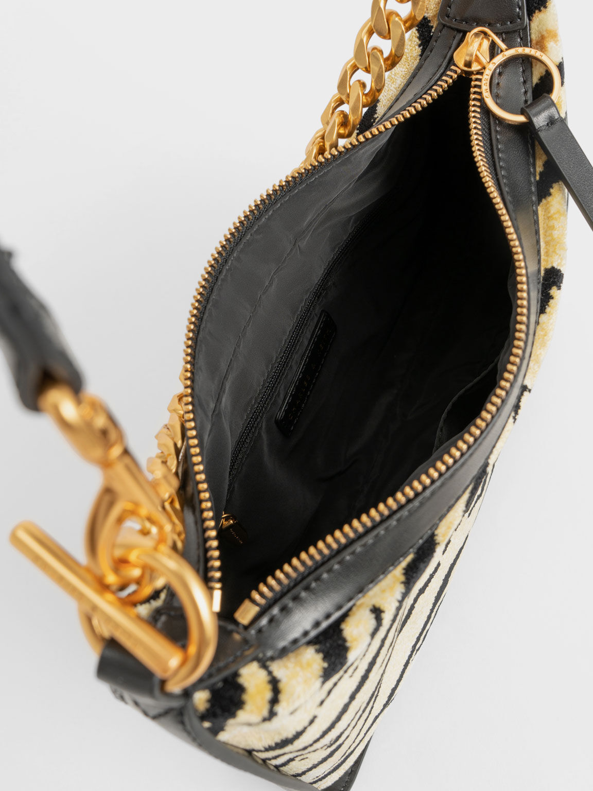 Minta Tiger Print Chain-Link Hobo Bag, Multi, hi-res
