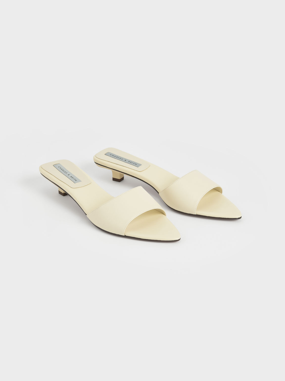 Chalk Kitten Heel Mules CHARLES KEITH International