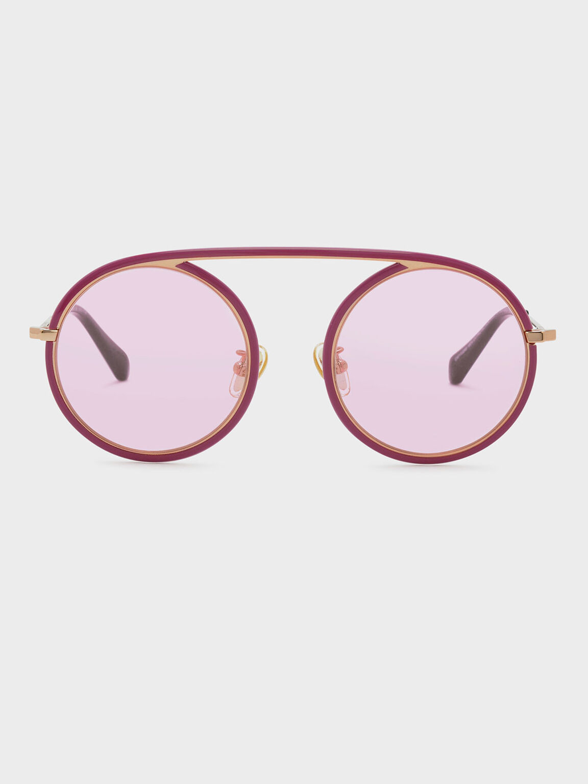 圓膠框墨鏡, 粉紅色, hi-res