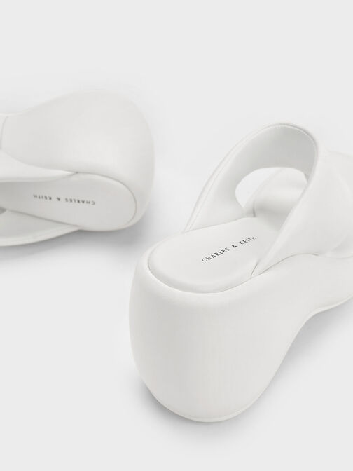 Noemi Platform Wedges, White, hi-res