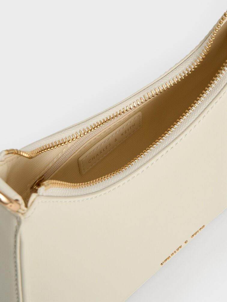 Cream Tweed Asymmetrical Shoulder Bag, CHARLES & KEITH in 2023