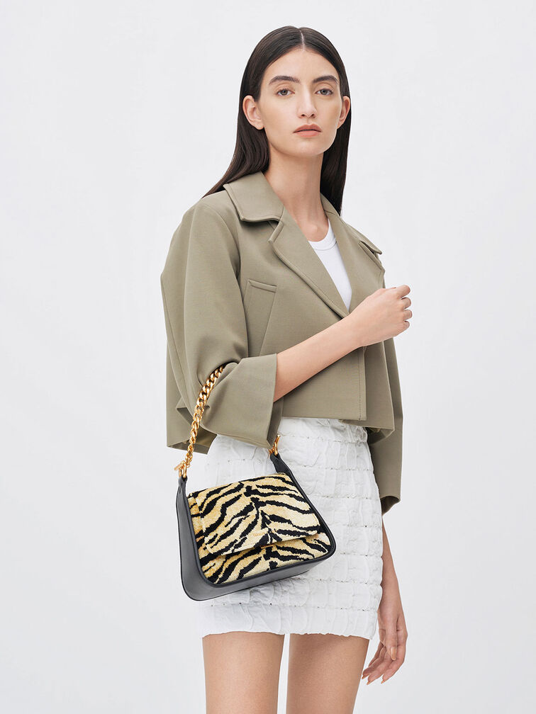 Minta Tiger Print Trapeze Bag, Multi, hi-res