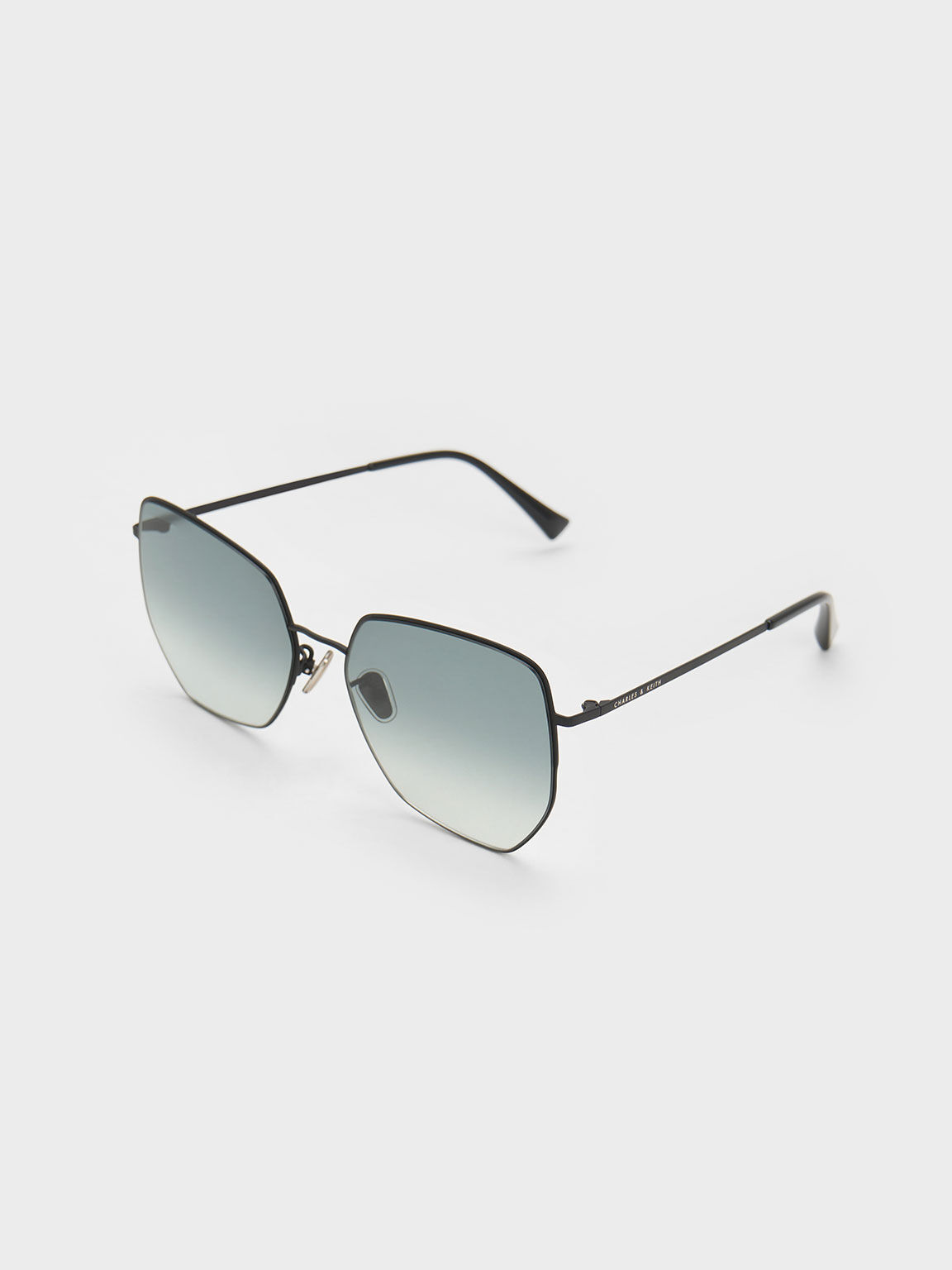 Recycled Acetate Butterfly Sunglasses, Black, hi-res