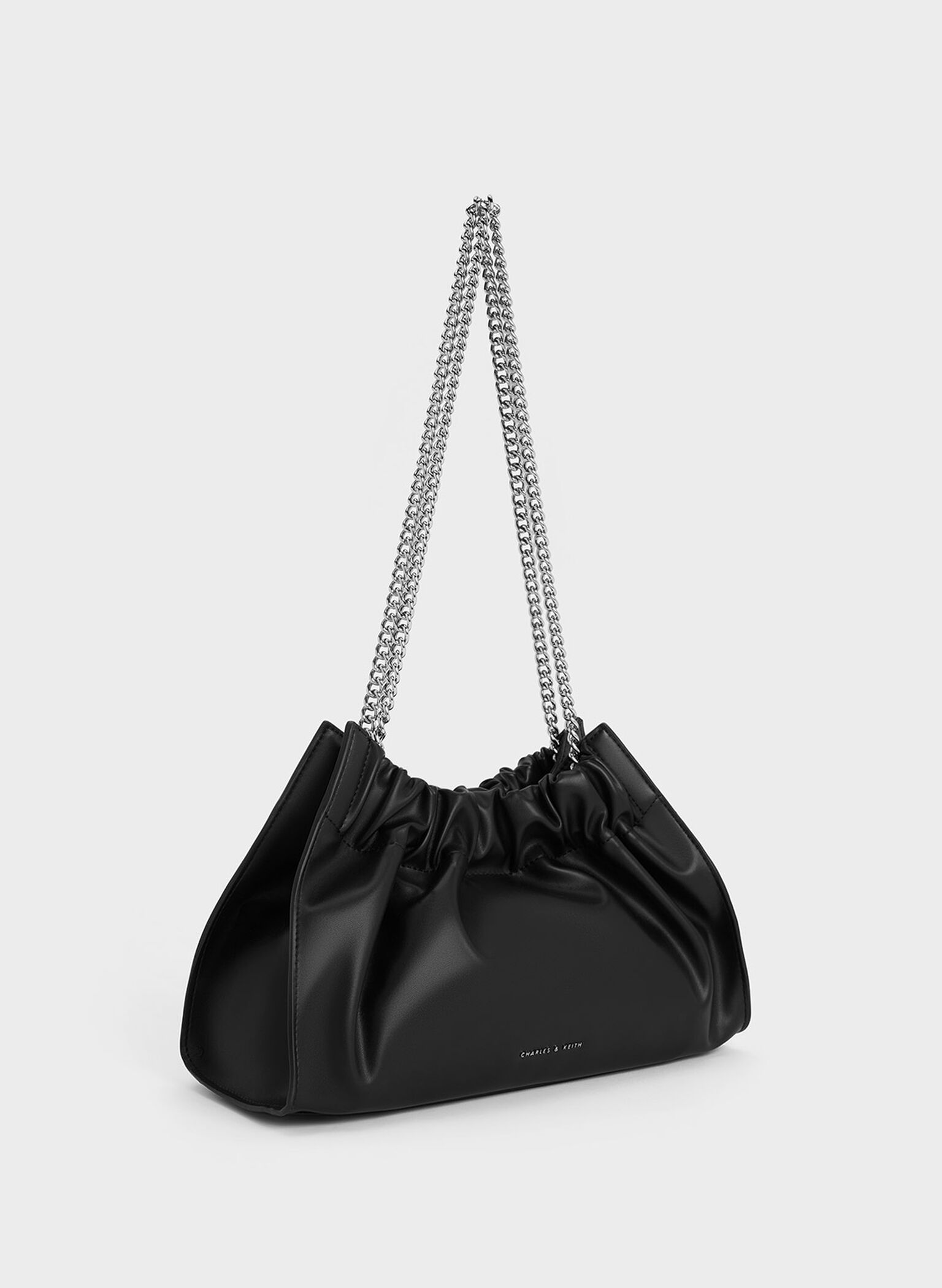Cyrus Slouchy Chain-Handle Bag, Noir, hi-res