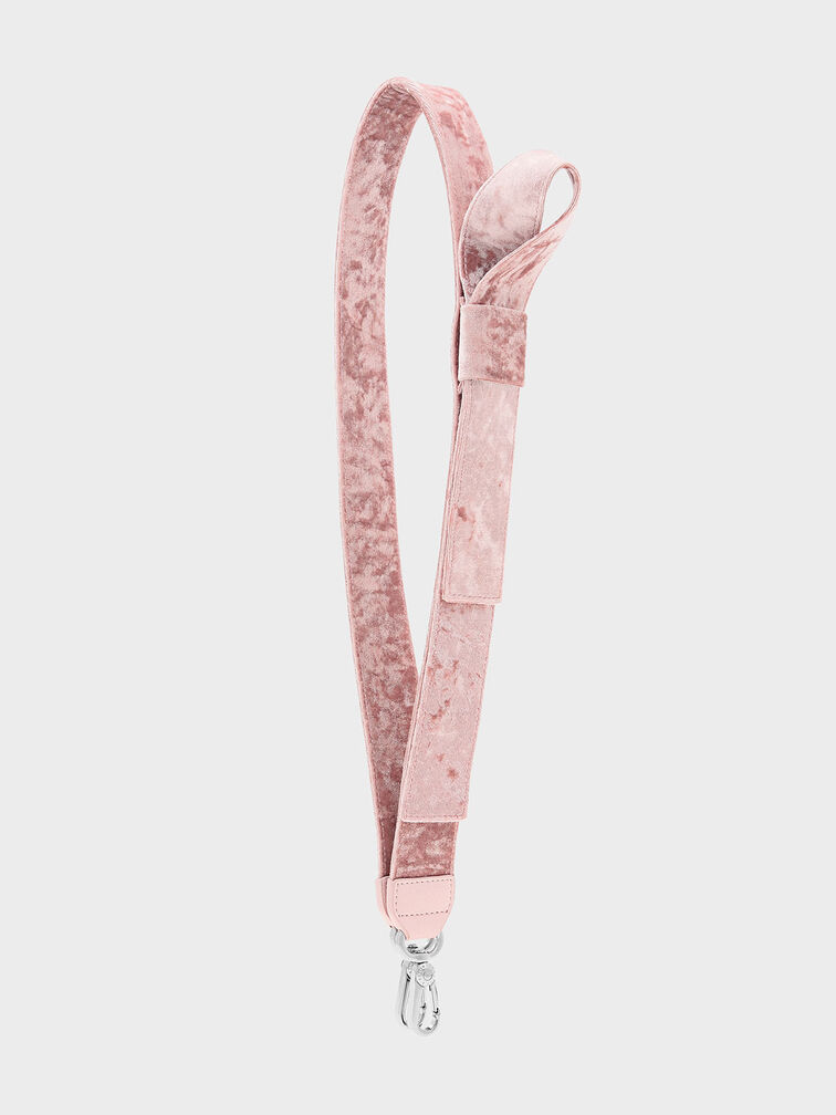 Velvet Knot Bag Strap, Pink, hi-res