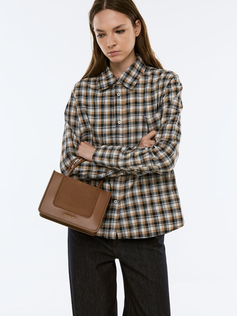 Mini Daylla Recycled Suede Tote Bag, Mocha Brown, hi-res