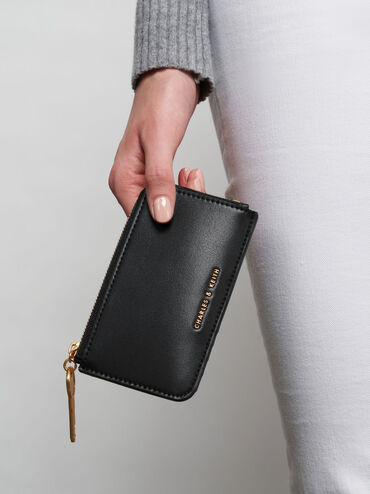 Zip-Around Mini Wallet, Black, hi-res