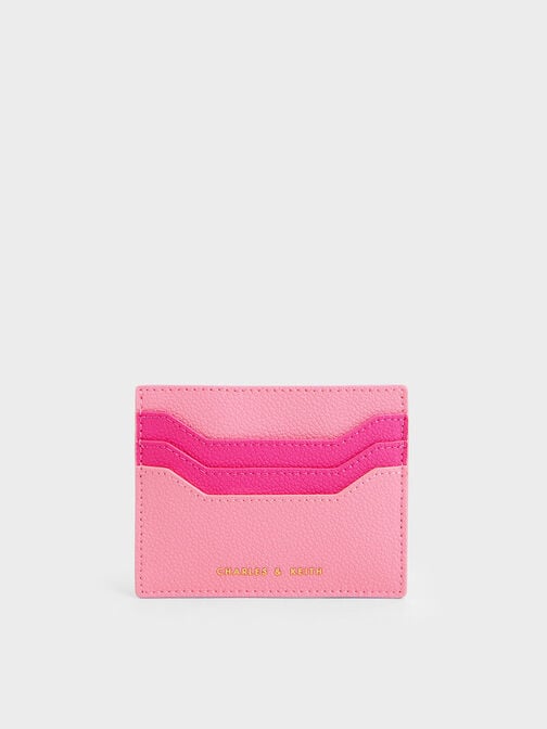 雙色簡約卡片夾, 粉紅色, hi-res
