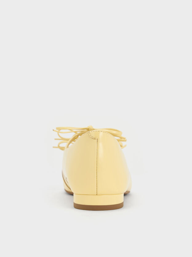 Dorri Patent Triple-Bow Ballet Flats, Butter, hi-res