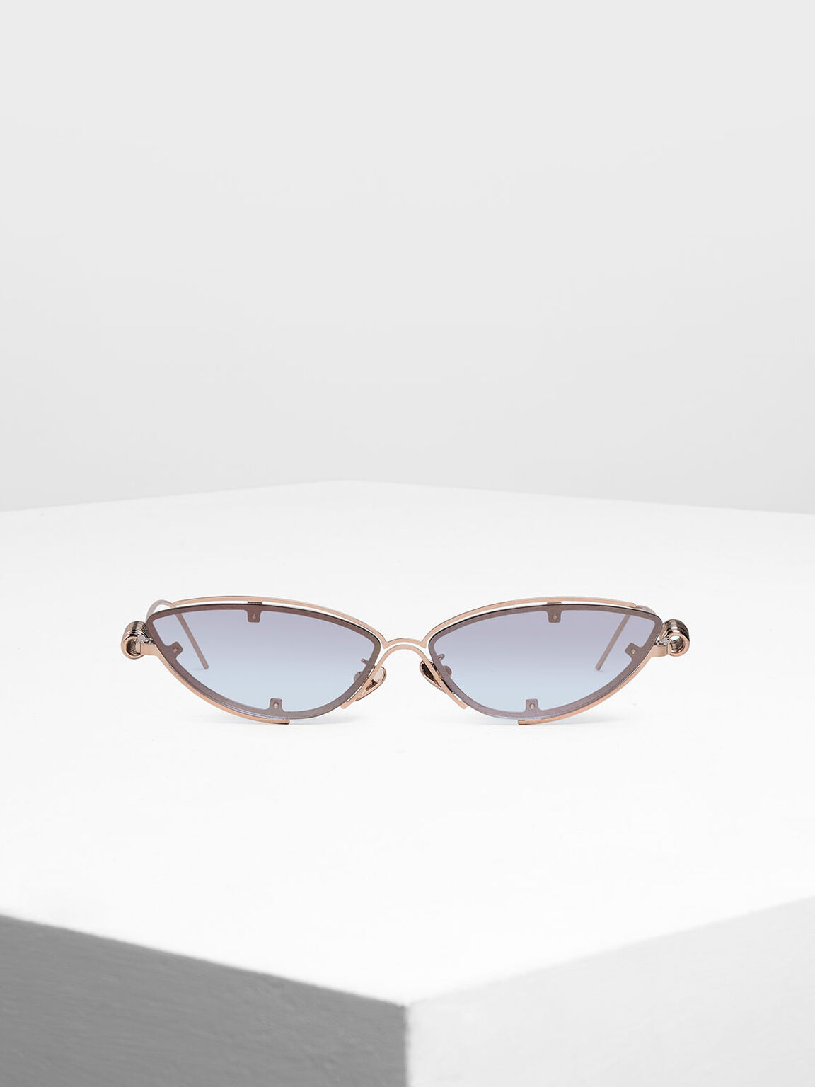 Double Frame Cat-Eye Sunglasses, Rose Gold, hi-res