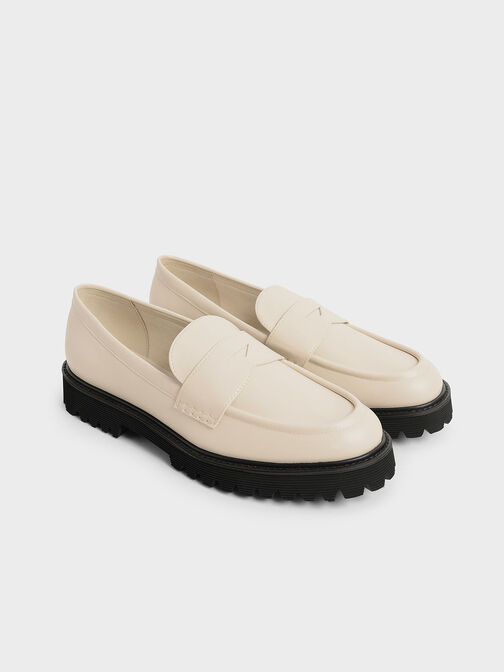 Mocasines gruesos Penny, Blanco tiza, hi-res