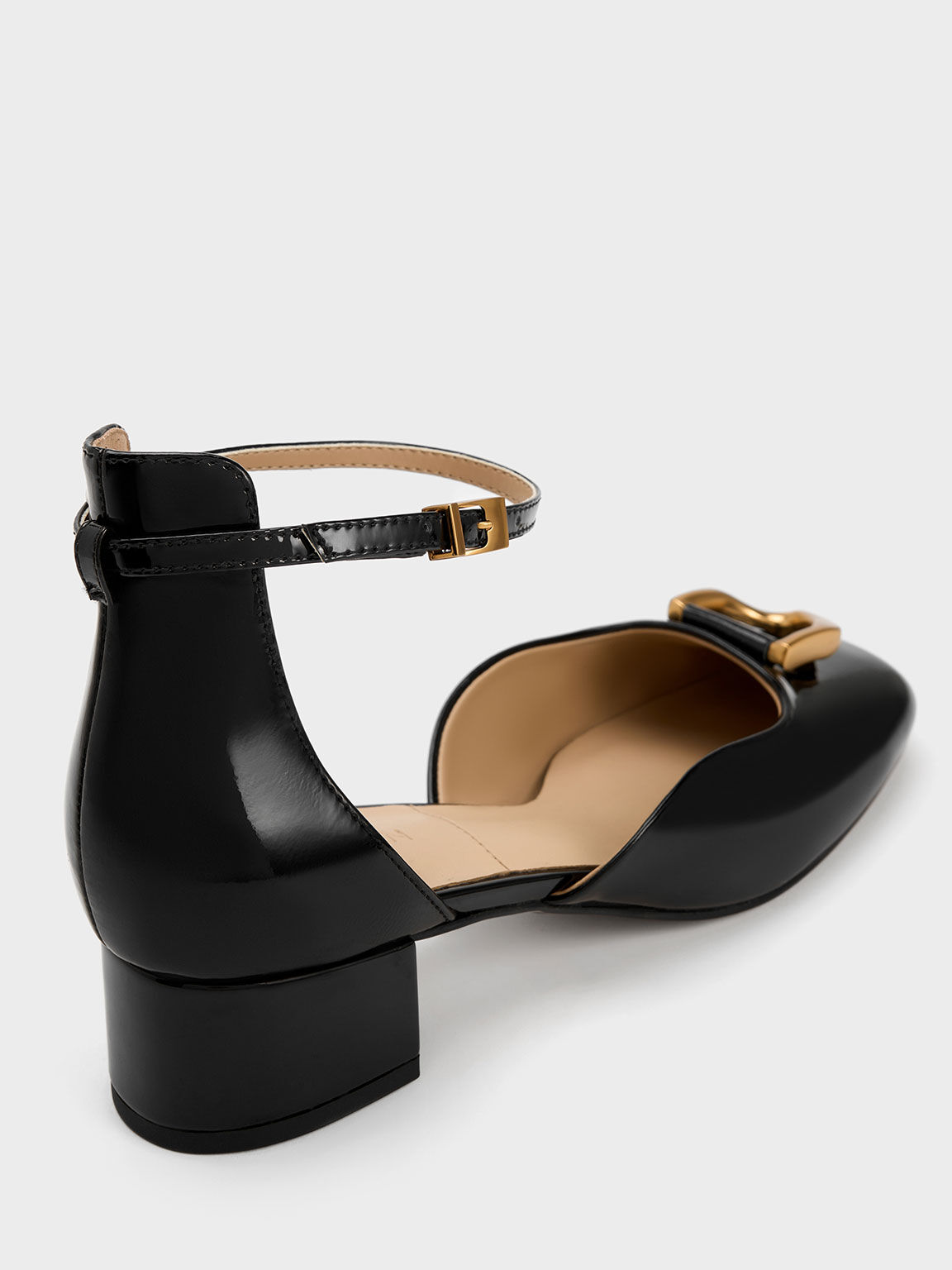 Gabine Patent Leather D'Orsay Pumps, Black, hi-res