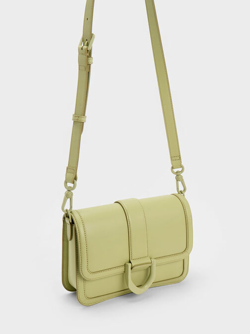 Gabine Leather Crossbody Bag, Green, hi-res