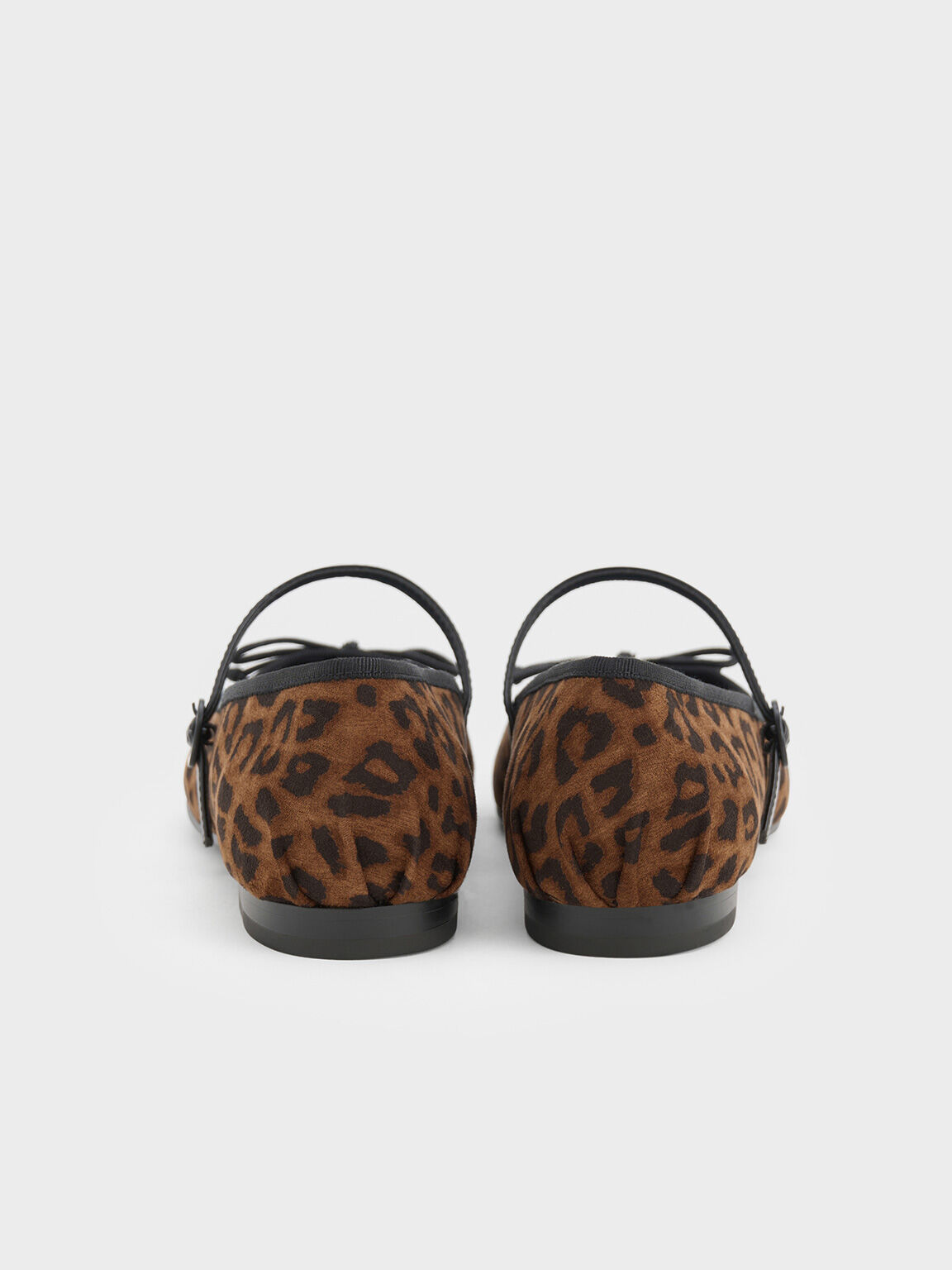 Animal Print Brown Leopard Print Bow Mary Jane Flats CHARLES KEITH KH