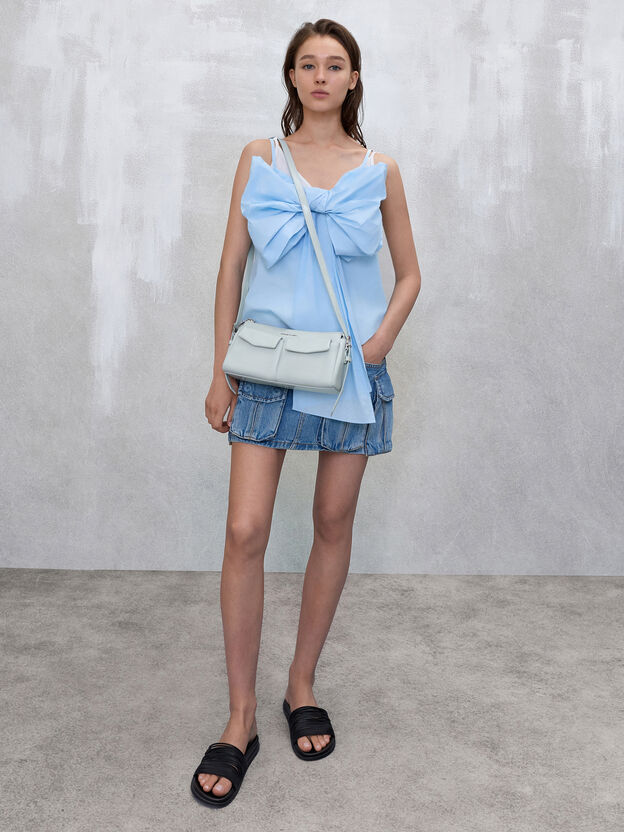 Rachel Front-Pocket Chain Shoulder Bag, Sea Salt Blue, hi-res